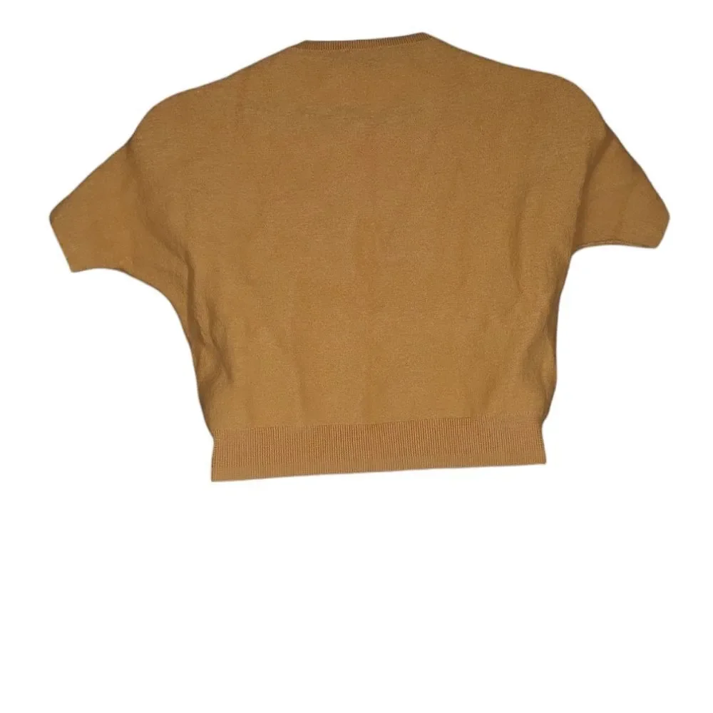 THE‎ RESET R Label gold essential pullover short sleeve sweater S/M